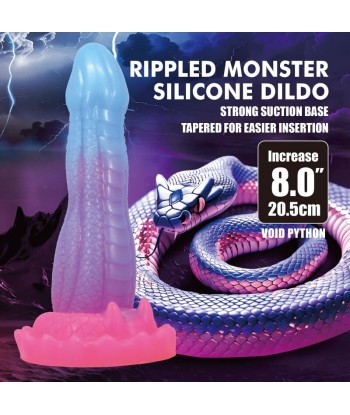 POWER MONSTERS - VOID PYTHON DILDO FANTASÍA CON VENTOSA 20,5 CM Ø 5,2 CM AZUL, LILA Y ROSA