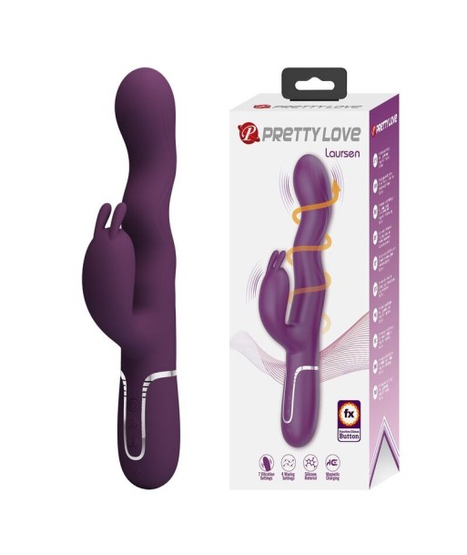 PRETTY LOVE - VIBRADOR RABBIT LOURSEN CON MOVIMIENTO OSCILANTE Y 7 VIBRACIONES RECARGABLE USB MORADO