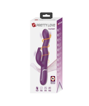 PRETTY LOVE - VIBRADOR RABBIT LOURSEN CON MOVIMIENTO OSCILANTE Y 7 VIBRACIONES RECARGABLE USB MORADO