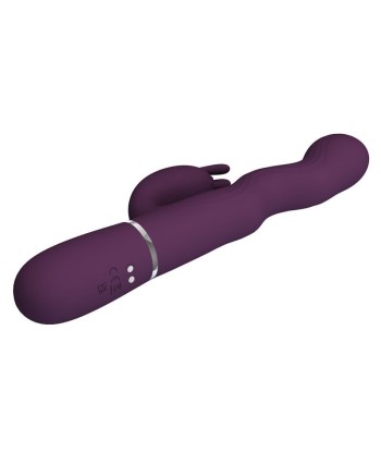 PRETTY LOVE - VIBRADOR RABBIT LOURSEN CON MOVIMIENTO OSCILANTE Y 7 VIBRACIONES RECARGABLE USB MORADO