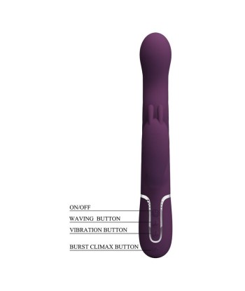 PRETTY LOVE - VIBRADOR RABBIT LOURSEN CON MOVIMIENTO OSCILANTE Y 7 VIBRACIONES RECARGABLE USB MORADO