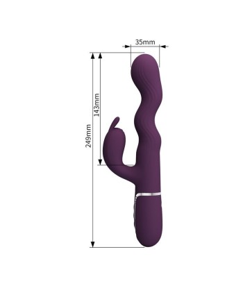 PRETTY LOVE - VIBRADOR RABBIT LOURSEN CON MOVIMIENTO OSCILANTE Y 7 VIBRACIONES RECARGABLE USB MORADO