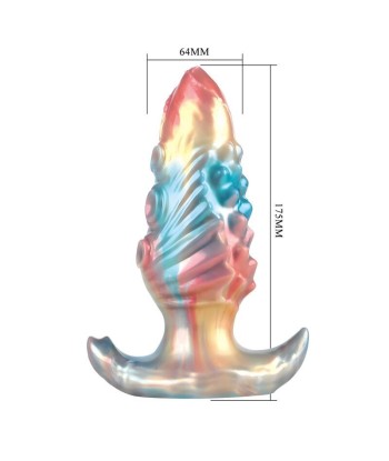 POWER MONSTERS - EBON LEVIATHAN PLUG ANAL HINCHABLE FANTASÍA TRICOLOR 18 CM