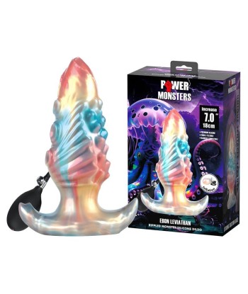 POWER MONSTERS - EBON LEVIATHAN PLUG ANAL HINCHABLE FANTASÍA TRICOLOR 18 CM
