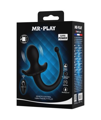 MR PLAY - VIBRADOR ANAL Y PERINEAL CON CONTROL REMOTO INALÁMBRICO NEGRO