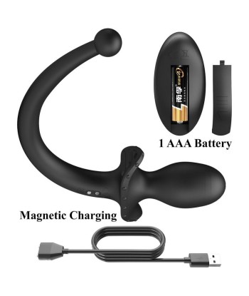 MR PLAY - VIBRADOR ANAL Y PERINEAL CON CONTROL REMOTO INALÁMBRICO NEGRO