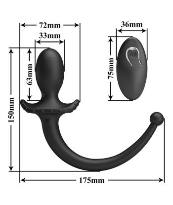 MR PLAY - VIBRADOR ANAL Y PERINEAL CON CONTROL REMOTO INALÁMBRICO NEGRO