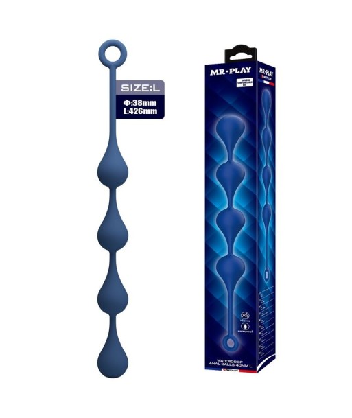 MR PLAY - BOLAS ANALES SILICONA AZUL TALLA L 42,6 CM