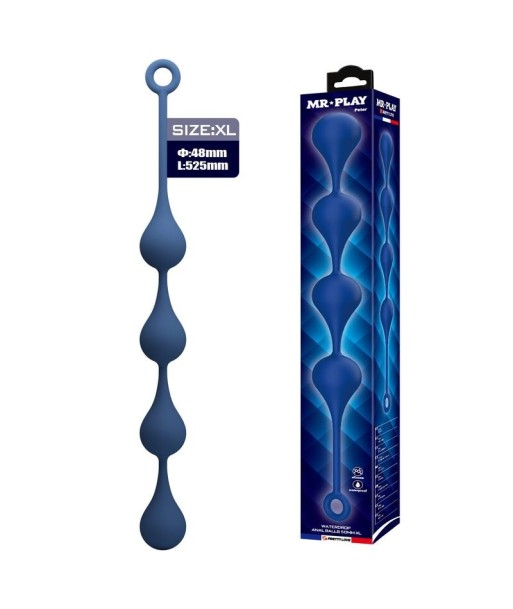 MR PLAY - BOLAS ANALES SILICONA AZUL TALLA XL 52,5 CM
