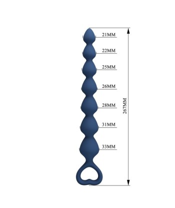 MR PLAY - BOLAS ANALES Y PLUG ANAL SILICONA AZUL 26,7 CM