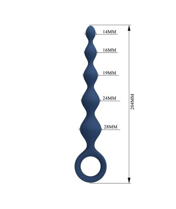 MR PLAY - BOLAS ANALES Y PLUG ANAL SILICONA AZUL 20,4 CM