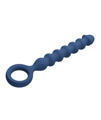 MR PLAY - BOLAS ANALES Y PLUG ANAL SILICONA AZUL -Ø- 3,4 CM - 28,5 CM