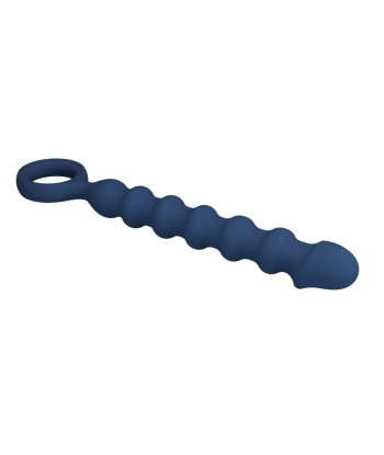 MR PLAY - BOLAS ANALES Y PLUG ANAL SILICONA AZUL -Ø- 3,4 CM - 28,5 CM