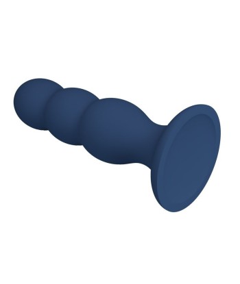 MR PLAY - PLUG ANAL CON 3 BOLAS METÁLICAS Y VENTOSA AZUL