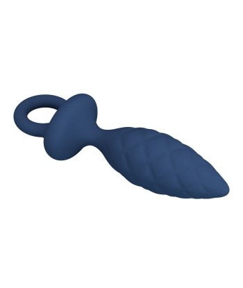 MR PLAY - PLUG ANAL TEXTURIZADO CON ANILLA AZUL M
