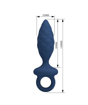MR PLAY - PLUG ANAL TEXTURIZADO CON ANILLA AZUL M