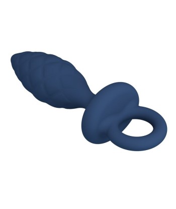 MR PLAY - PLUG ANAL TEXTURIZADO CON ANILLA AZUL S