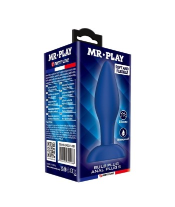 MR PLAY - PLUG ANAL CÓNICO SILICONA AZUL S