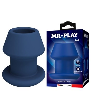 MR PLAY - JACK PLUG ANAL HUECO SILICONA AZUL TALLA M