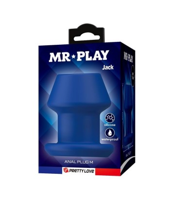 MR PLAY - JACK PLUG ANAL HUECO SILICONA AZUL TALLA M