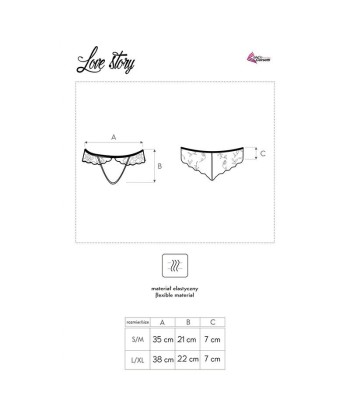 LIVCO CORSETTI FASHION - LOVE STORY LC 90679 PANTY CROTCHLESS NEGRO L-XL