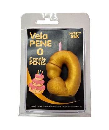 DIABLO PICANTE - VELA PENE EN FORMA DE NÚMERO 0 COLOR DORADO