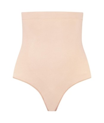 BYE-BRA - TANGA DE TALLE ALTO SIN COSTURAS BEIGE TALLA S