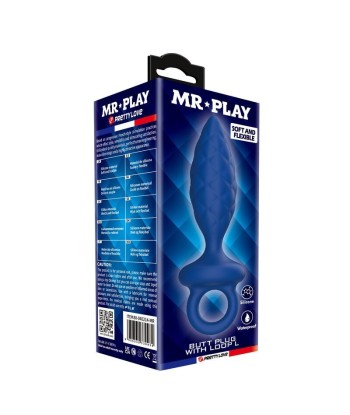 MR PLAY - PLUG ANAL TEXTURIZADO CON ANILLA AZUL L