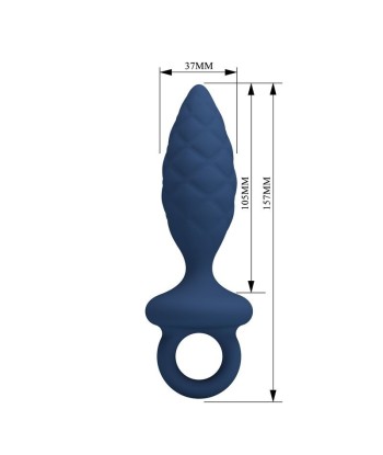 MR PLAY - PLUG ANAL TEXTURIZADO CON ANILLA AZUL L