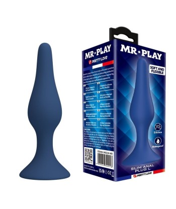 MR PLAY - PLUG ANAL SLIM SILICONA AZUL L