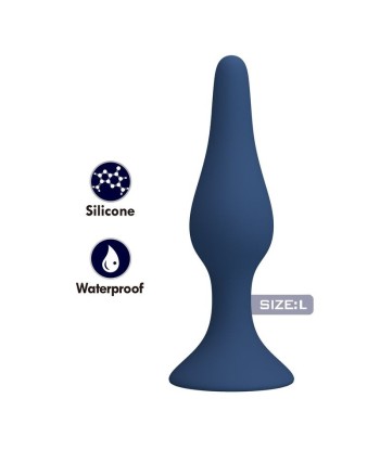 MR PLAY - PLUG ANAL SLIM SILICONA AZUL L