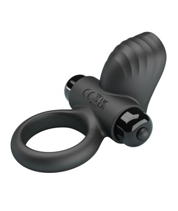 PRETTY LOVE - ANILLO VIBRADOR PARA PENE ADRIEN 10 FUNCIONES NEGRO
