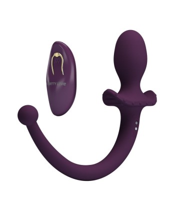 PRETTY LOVE - LIOEA PLUG ANAL CON COLA VIBRADOR 12 FUNCIONES COLOR MORADO CONTROL REMOTO