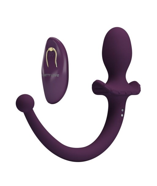 PRETTY LOVE - LIOEA PLUG ANAL CON COLA VIBRADOR 12 FUNCIONES COLOR MORADO CONTROL REMOTO