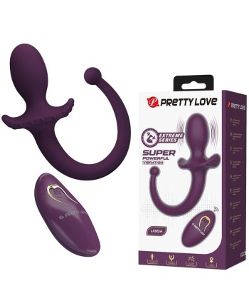 PRETTY LOVE - LIOEA PLUG ANAL CON COLA VIBRADOR 12 FUNCIONES COLOR MORADO CONTROL REMOTO