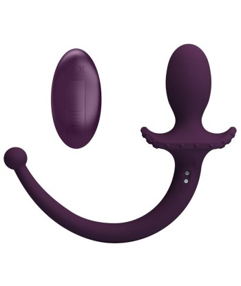 PRETTY LOVE - LIOEA PLUG ANAL CON COLA VIBRADOR 12 FUNCIONES COLOR MORADO CONTROL REMOTO