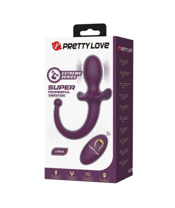 PRETTY LOVE - LIOEA PLUG ANAL CON COLA VIBRADOR 12 FUNCIONES COLOR MORADO CONTROL REMOTO