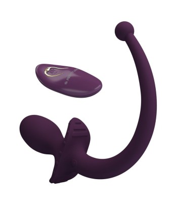 PRETTY LOVE - LIOEA PLUG ANAL CON COLA VIBRADOR 12 FUNCIONES COLOR MORADO CONTROL REMOTO