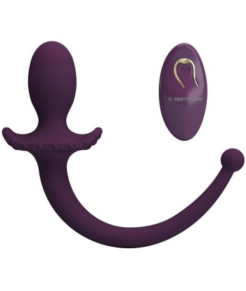 PRETTY LOVE - LIOEA PLUG ANAL CON COLA VIBRADOR 12 FUNCIONES COLOR MORADO CONTROL REMOTO