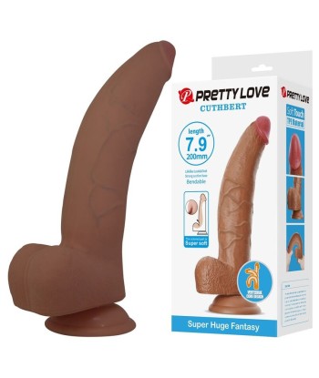 PRETTY LOVE - CUTHBERT DILDO REALÍSTICO FLEXIBLE 20 CM Ø 5 CM TPE MARRÓN