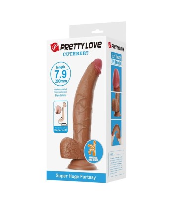 PRETTY LOVE - CUTHBERT DILDO REALÍSTICO FLEXIBLE 20 CM Ø 5 CM TPE MARRÓN