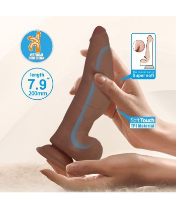 PRETTY LOVE - CUTHBERT DILDO REALÍSTICO FLEXIBLE 20 CM Ø 5 CM TPE MARRÓN