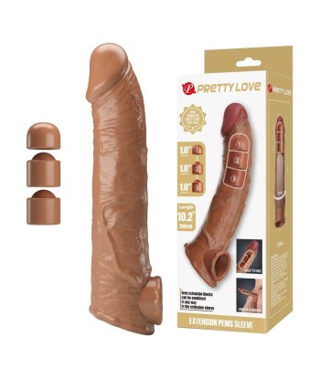 PRETTY LOVE - FUNDA EXTENSORA PARA PENE AJUSTABLE 26 CM Ø 4 CM COLOR NATURAL