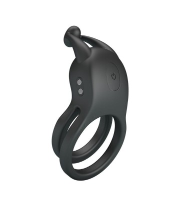 PRETTY LOVE - GOODWIN ANILLO VIBRADOR DOBLE PARA PENE RECARGABLE NEGRO