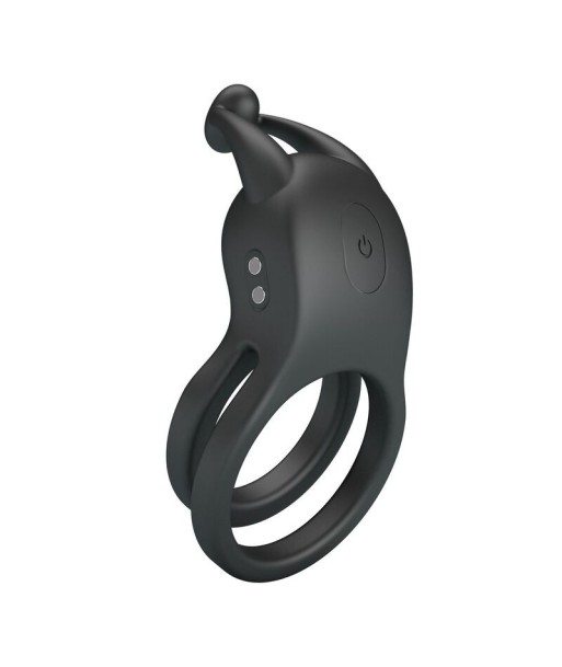 PRETTY LOVE - GOODWIN ANILLO VIBRADOR DOBLE PARA PENE RECARGABLE NEGRO