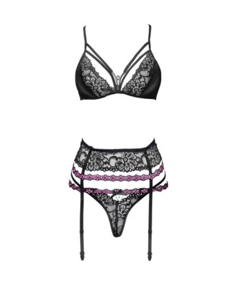 LIVCO CORSETTI FASHION - SNEHANA LC 90443 SUJETADOR LIGUERO PANTY NEGRO L-XL