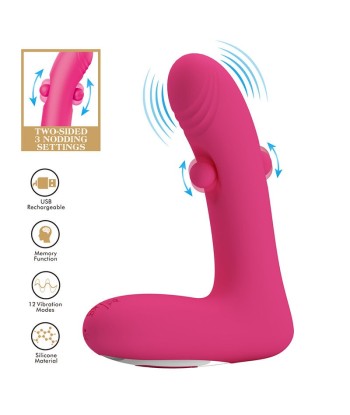 PRETTY LOVE - DUDEN VIBRADOR DE SILICONA RECARGABLE 12 MODOS DE VIBRACIÓN Y 3 MODOS DE BALANCEO ROSA