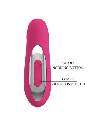 PRETTY LOVE - DUDEN VIBRADOR DE SILICONA RECARGABLE 12 MODOS DE VIBRACIÓN Y 3 MODOS DE BALANCEO ROSA