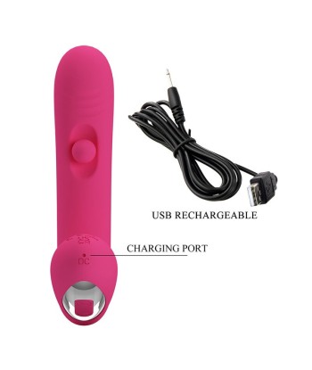 PRETTY LOVE - DUDEN VIBRADOR DE SILICONA RECARGABLE 12 MODOS DE VIBRACIÓN Y 3 MODOS DE BALANCEO ROSA