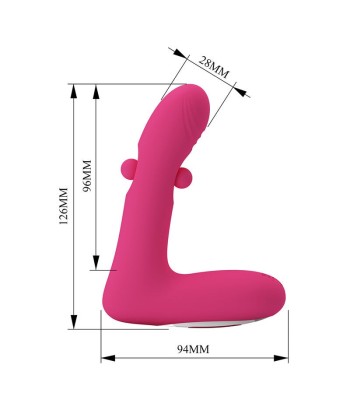 PRETTY LOVE - DUDEN VIBRADOR DE SILICONA RECARGABLE 12 MODOS DE VIBRACIÓN Y 3 MODOS DE BALANCEO ROSA
